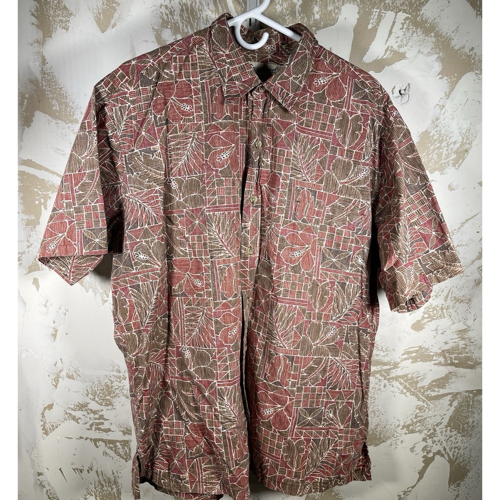 Cooke Street Shirt Mens‎ 2XL XXL Red Brown Geometric Tribal Hawaiian Aloha